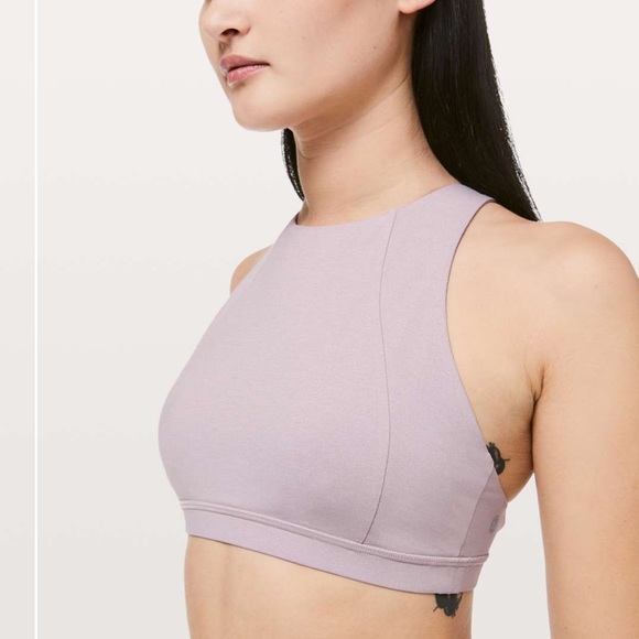 Lululemon Free To Be Serene Bra *High Neck Heathered Powdered Mauve - Picture 6 of 7